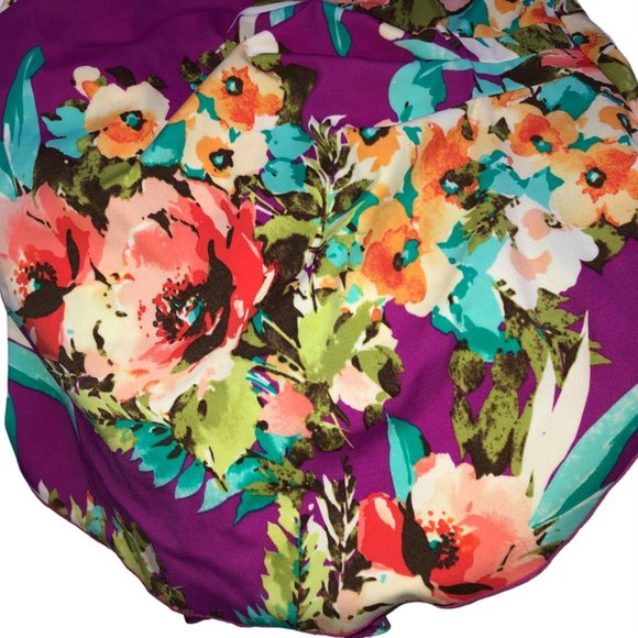 maxine bright FLOWERS print Old Hollywoood Style one piece bathing suit … - Picture 3 of 5